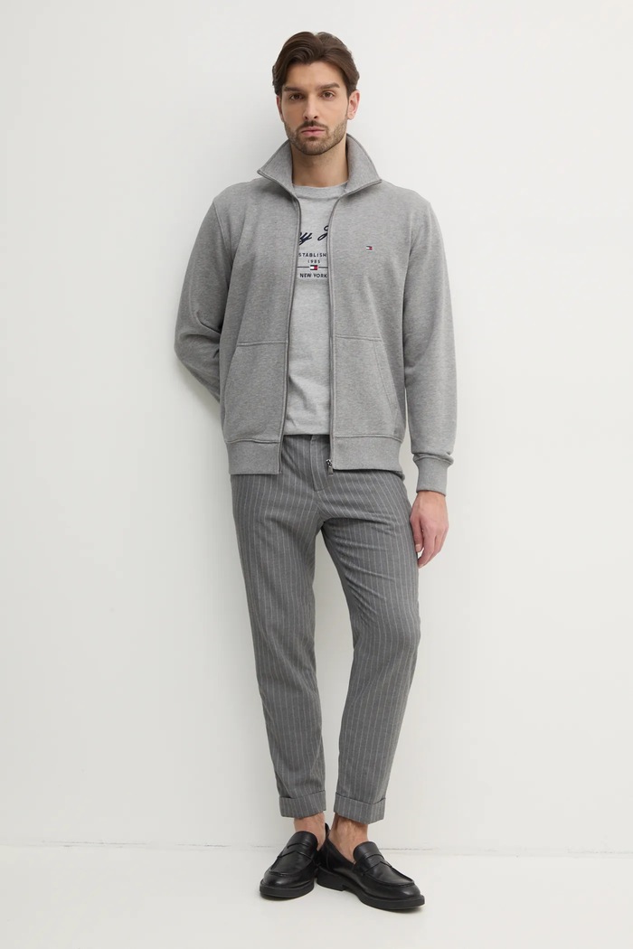 Bavlněná mikina Tommy Hilfiger MW0MW38084 šedá AW25