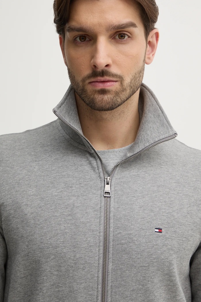 Bavlněná mikina Tommy Hilfiger šedá MW0MW38084