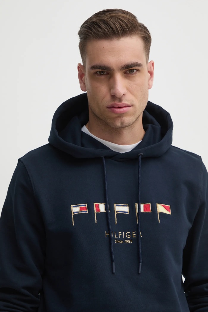 Pamučna dukserica Tommy Hilfiger mornarsko plava MW0MW38666