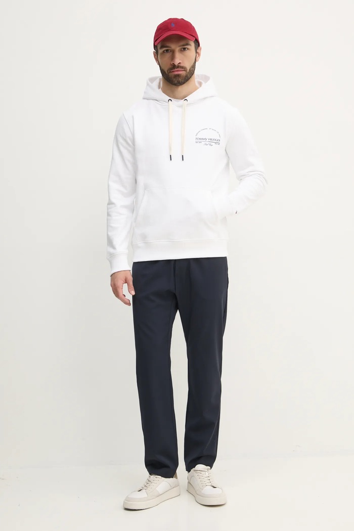 Pamučna dukserica Tommy Hilfiger MW0MW38671 bijela SS25