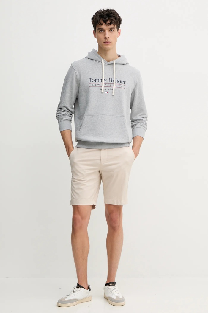 Tommy Hilfiger bluza bawełniana MW0MW38672 szary SS25