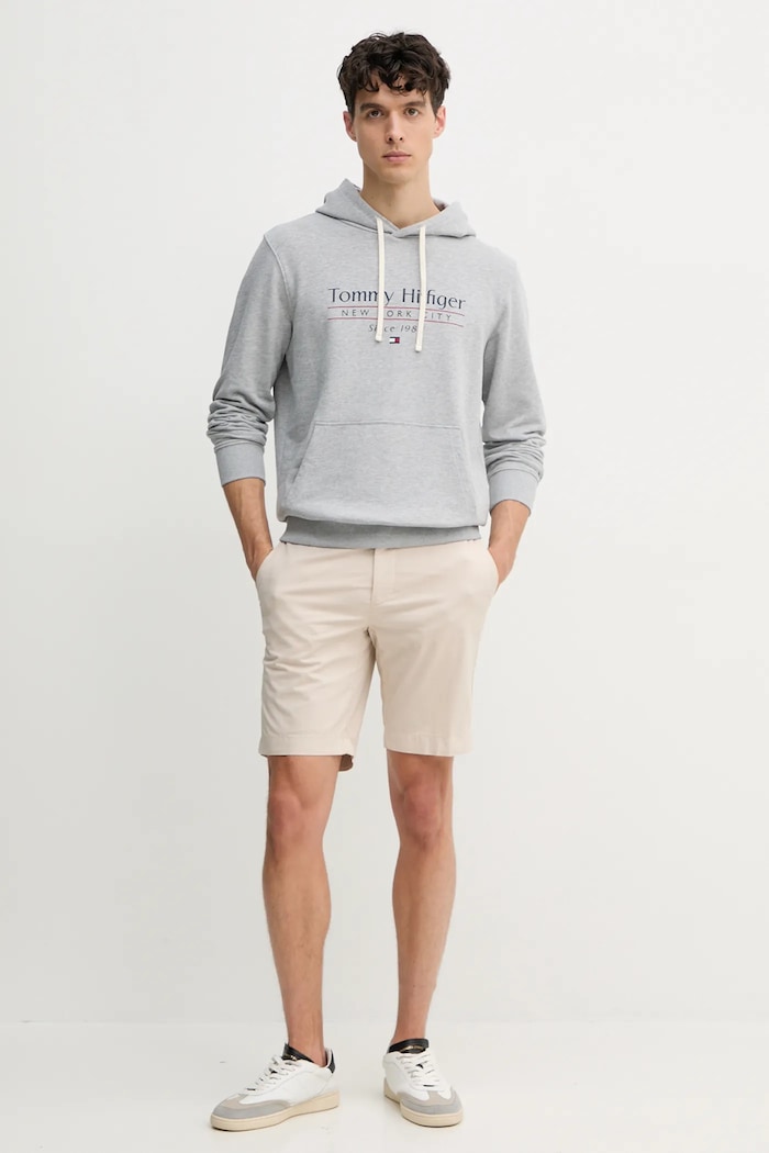 Tommy Hilfiger bluza bawełniana MW0MW38672 szary SS25