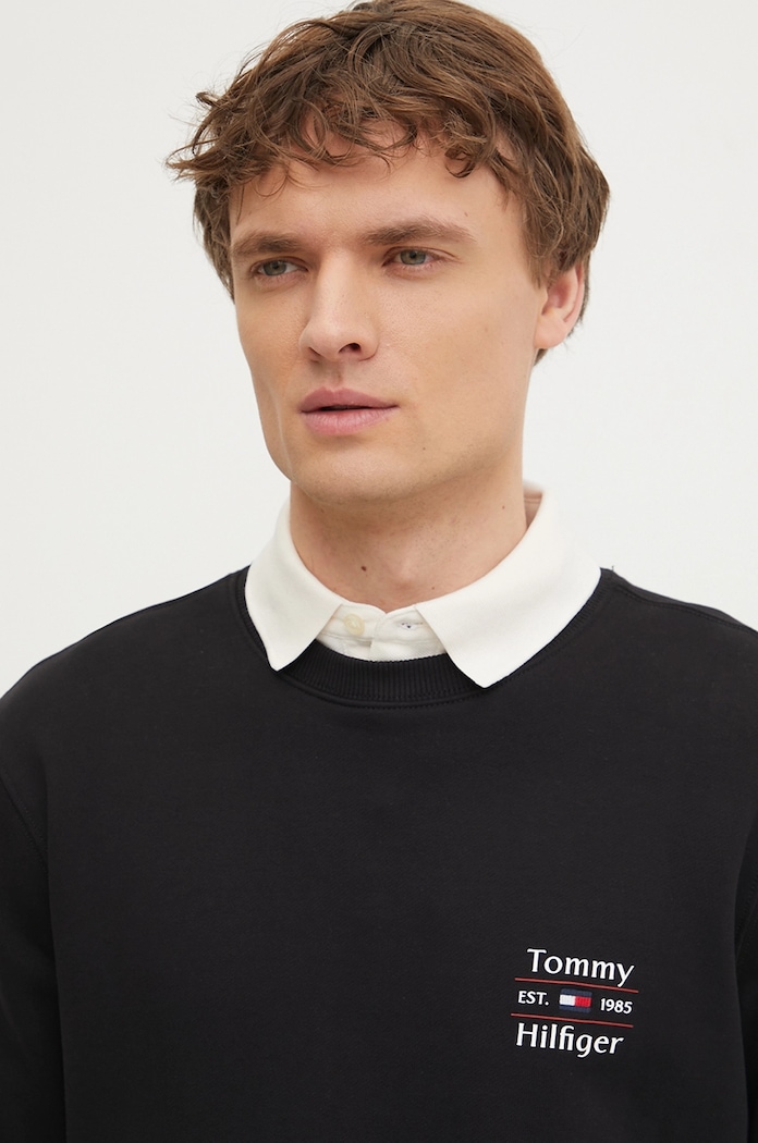 Bavlněná mikina Tommy Hilfiger černá MW0MW38673