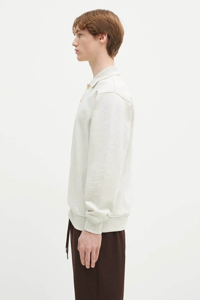 Drôle de Monsieur bluza bawełniana Le Polo Drule PERM.PL132.CO127.GY szary SS25