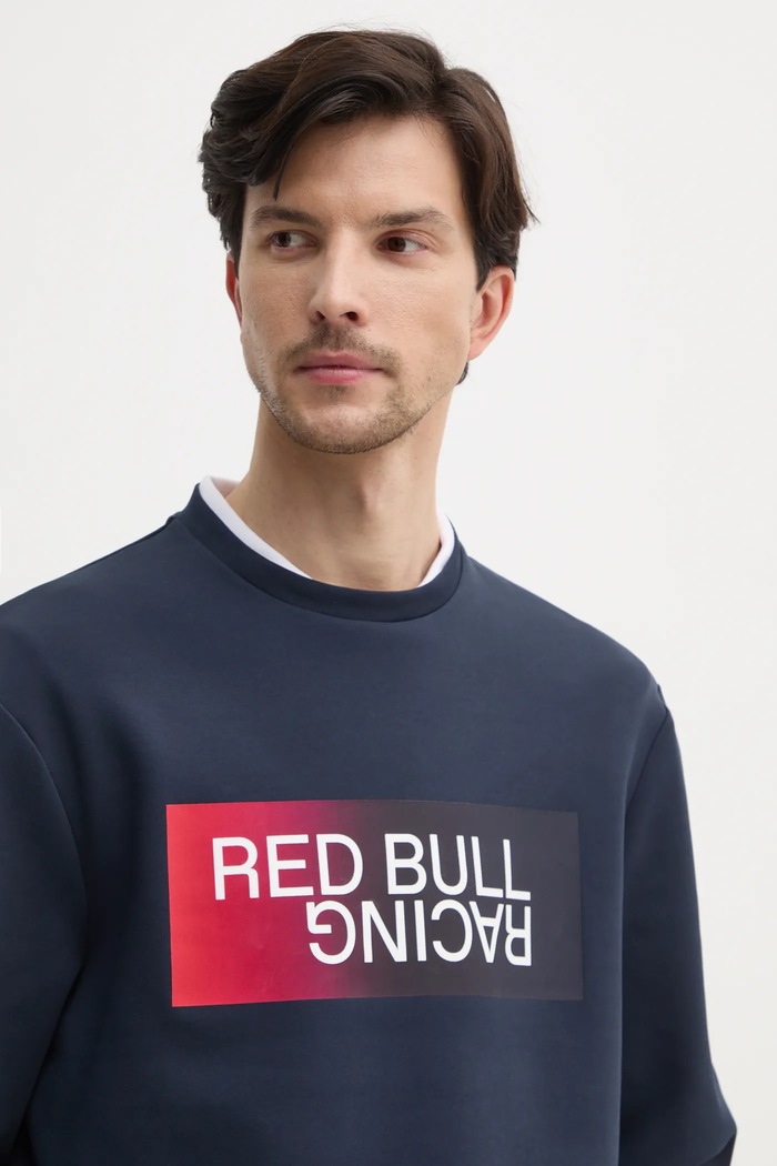 Red Bull Racing x Pepe Jeans bluza OMBRE LOGO CREW granatowy RM580012