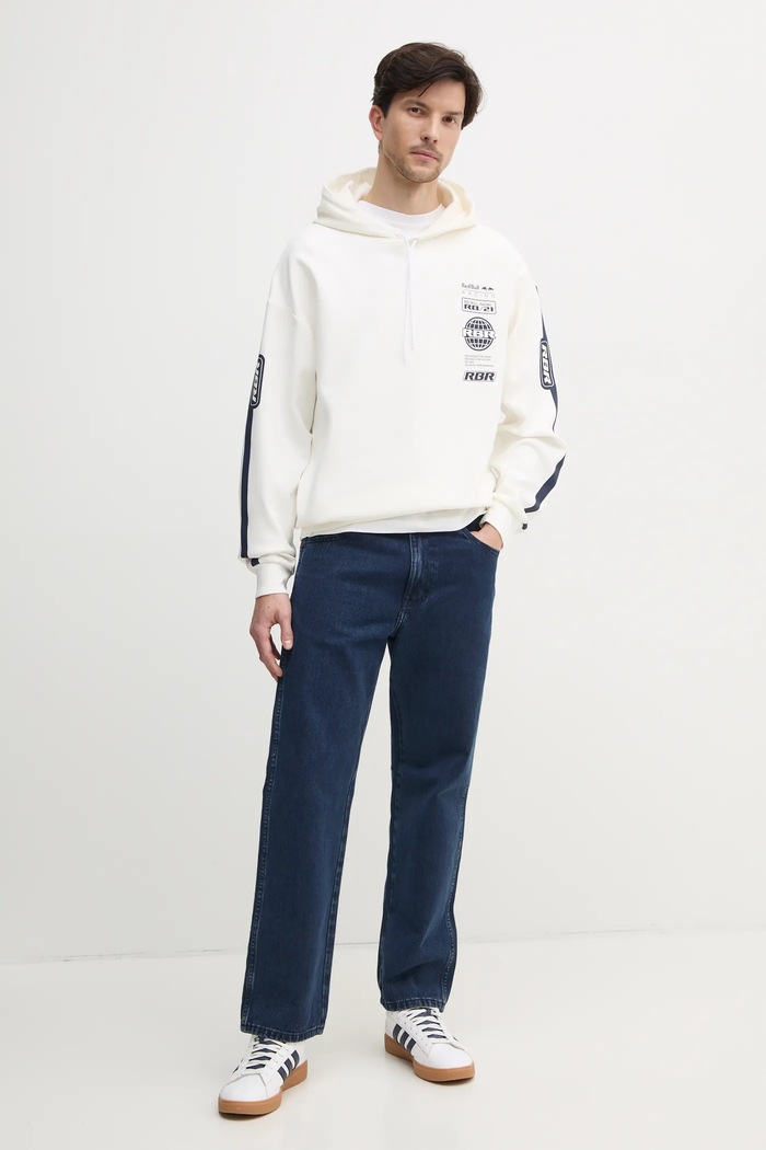 Mikina Red Bull Racing x Pepe Jeans LOGO STACK HOODY RM580013 béžová SS25