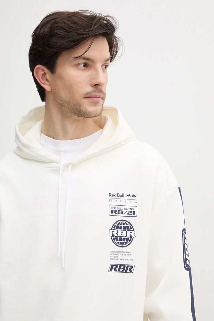 Mikina Red Bull Racing x Pepe Jeans LOGO STACK HOODY béžová RM580013