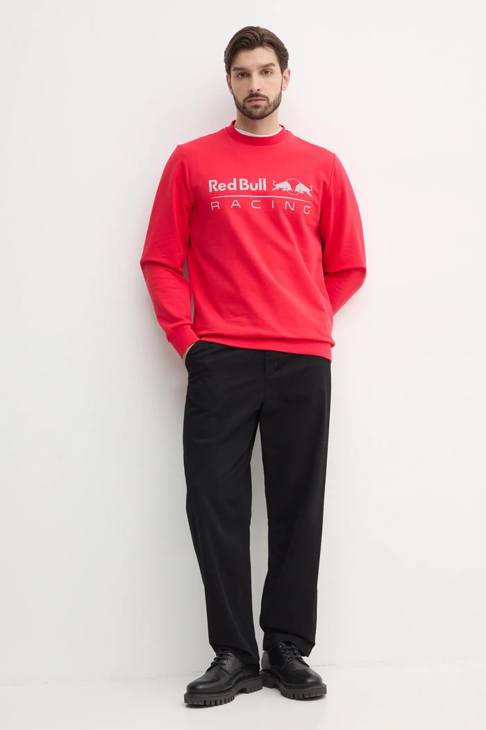 Mikina Red Bull Racing x Pepe Jeans TEAM LOGO CREW RM580017 červená SS25