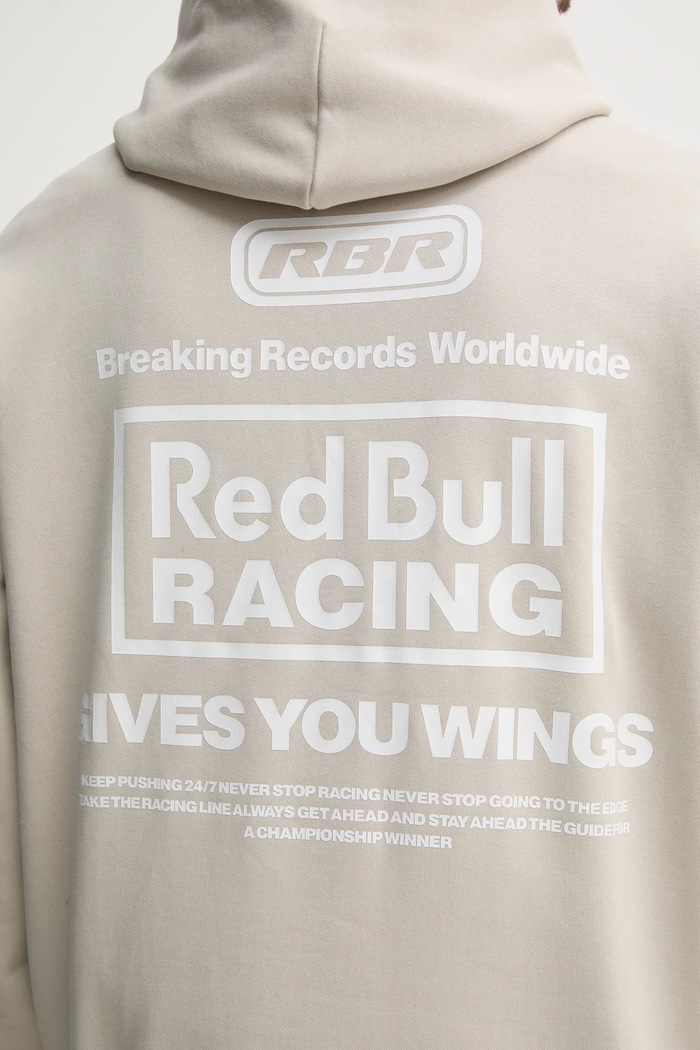 Bavlnená mikina Red Bull Racing x Pepe Jeans BREAKING RECORDS HDY RM580021 béžová