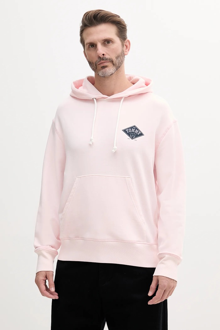 Tommy Jeans bluza bawełniana nadruk różowy DM0DM20840