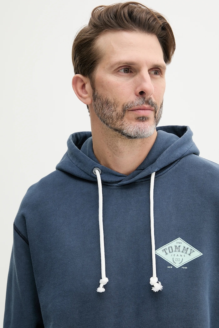 Pamučna dukserica Tommy Jeans mornarsko plava DM0DM20840