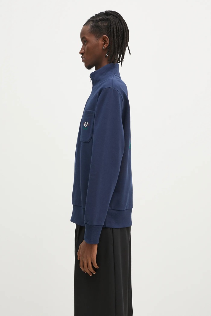 Хлопковая кофта Fred Perry M9847.X86 тёмно-синий SS25