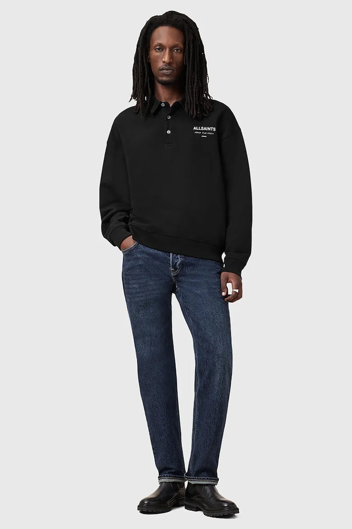 Бавовняна кофта AllSaints UNDERGROUND M046NB чорний