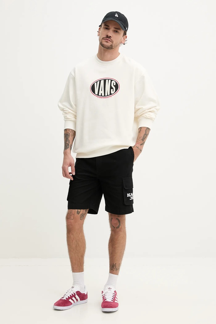 Vans bluza bawełniana VN000HPQFS81 beżowy SS25