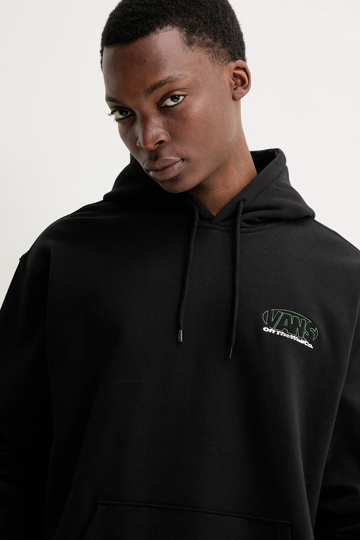 Bavlnená mikina Vans čierna VN000M1PBLK1