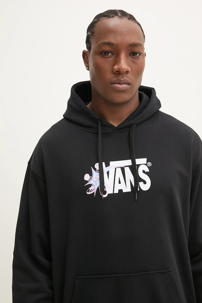 Памучен суичър Vans черен VN000M1QBLK1