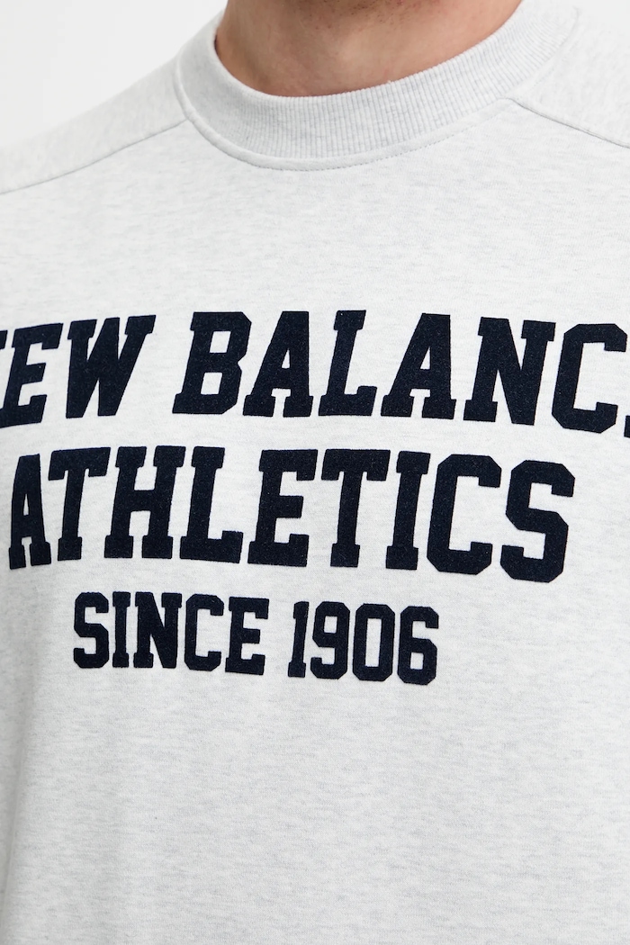 New Balance pamut melegítőfelső MT51521AHH szürke