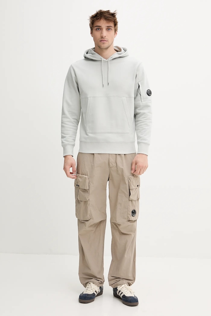 C.P. Company bluza bawełniana 18CMSS024A005086W szary SS25