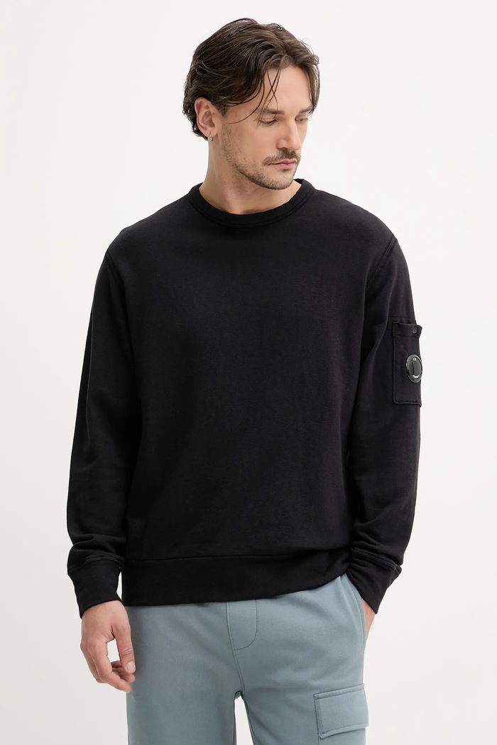 C.P. Company bluza bawełniana bawełna czarny 18CMSS266A110337O