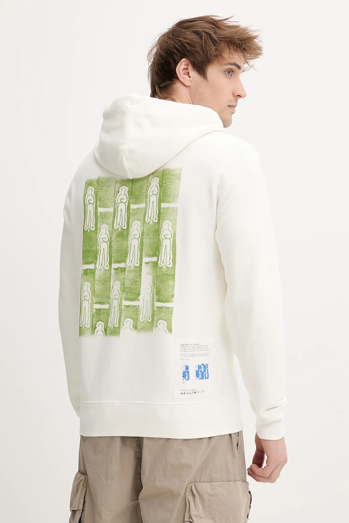 C.P. Company bluza bawełniana nadruk beżowy 18CMSS313A006312G