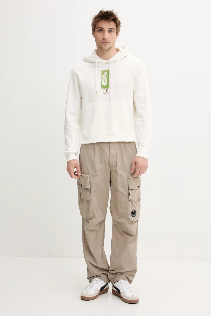C.P. Company bluza bawełniana 18CMSS313A006312G beżowy SS25