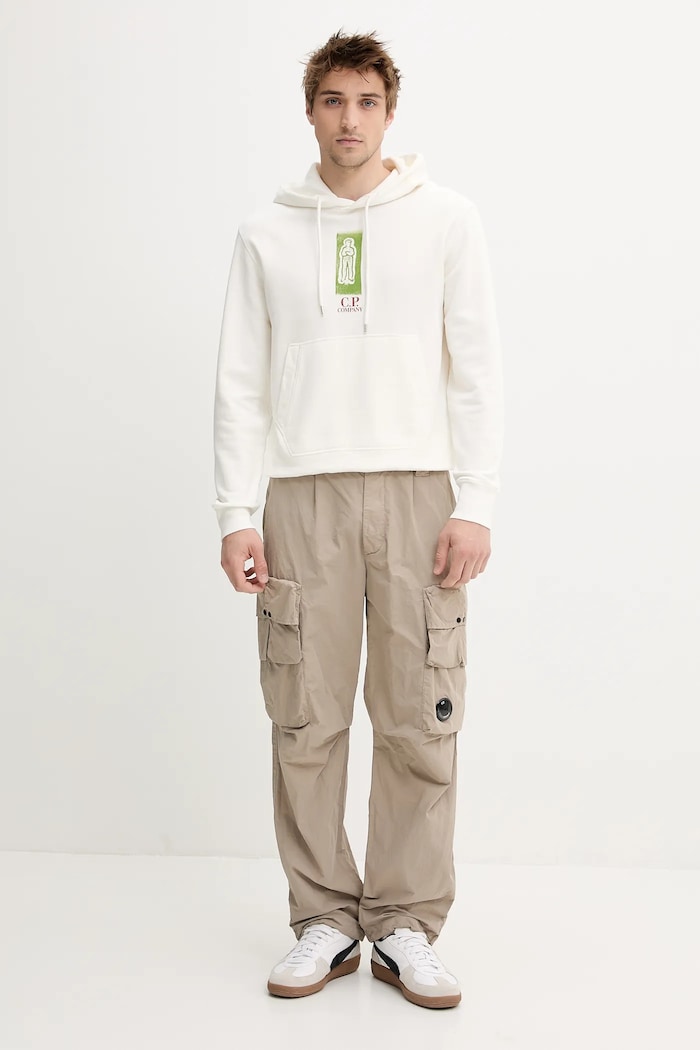C.P. Company bluza bawełniana 18CMSS313A006312G beżowy SS25