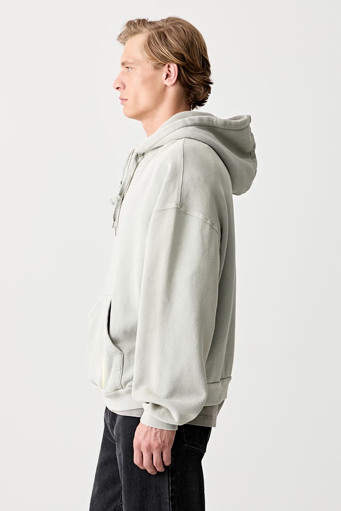 Axel Arigato Patch Washed Hoodie суичър с качулка от памук мъжки A2993002 зелен SS25