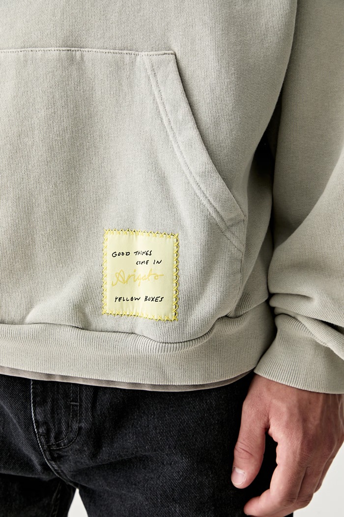Axel Arigato Patch Washed Hoodie μπλούζα με κουκούλα βαμβακερή ανδρική A2993002 πράσινο