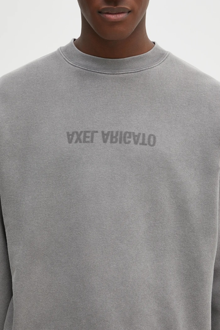 Хлопковая кофта Axel Arigato Distort Washed Sweatshirt серый A3122001