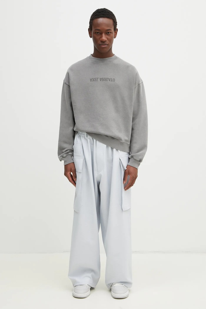 Хлопковая кофта Axel Arigato Distort Washed Sweatshirt A3122001 серый