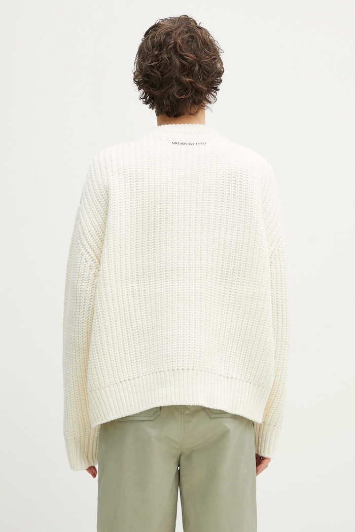 Odzież MKI MIYUKI ZOKU sweter z domieszką wełny Chunky Rib Knit Crewneck CHUNKY.RIB.KNIT.CREWNE. beżowy