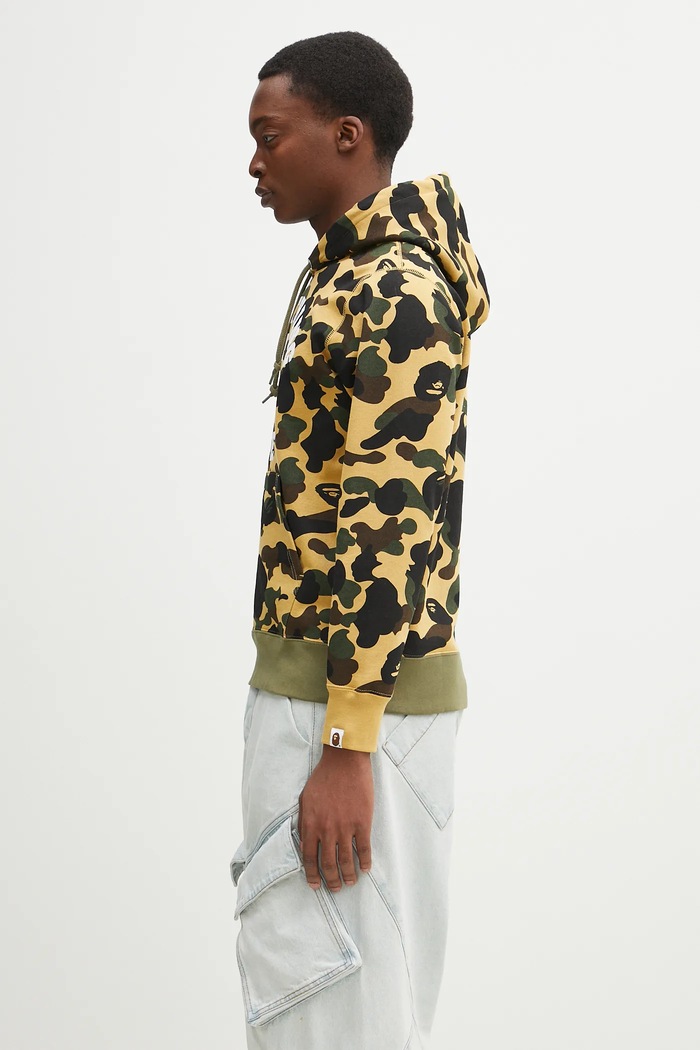 A Bathing Ape cotton sweatshirt 1St Camo Separate 1L30114007 green SS25