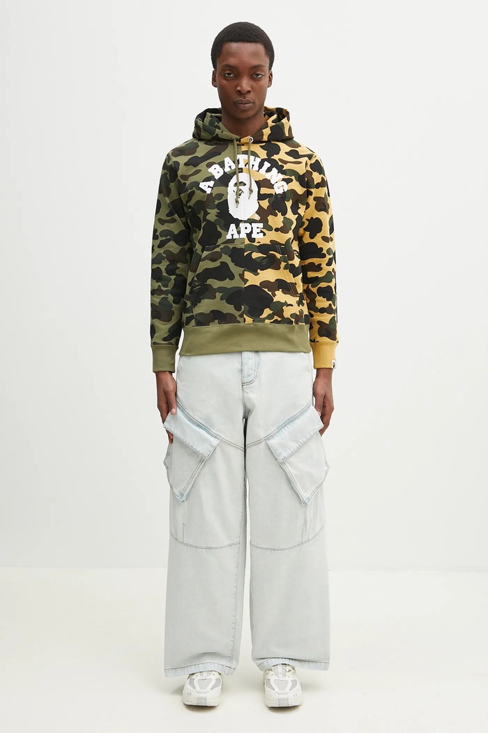 A Bathing Ape cotton sweatshirt 1St Camo Separate 1L30114007 green