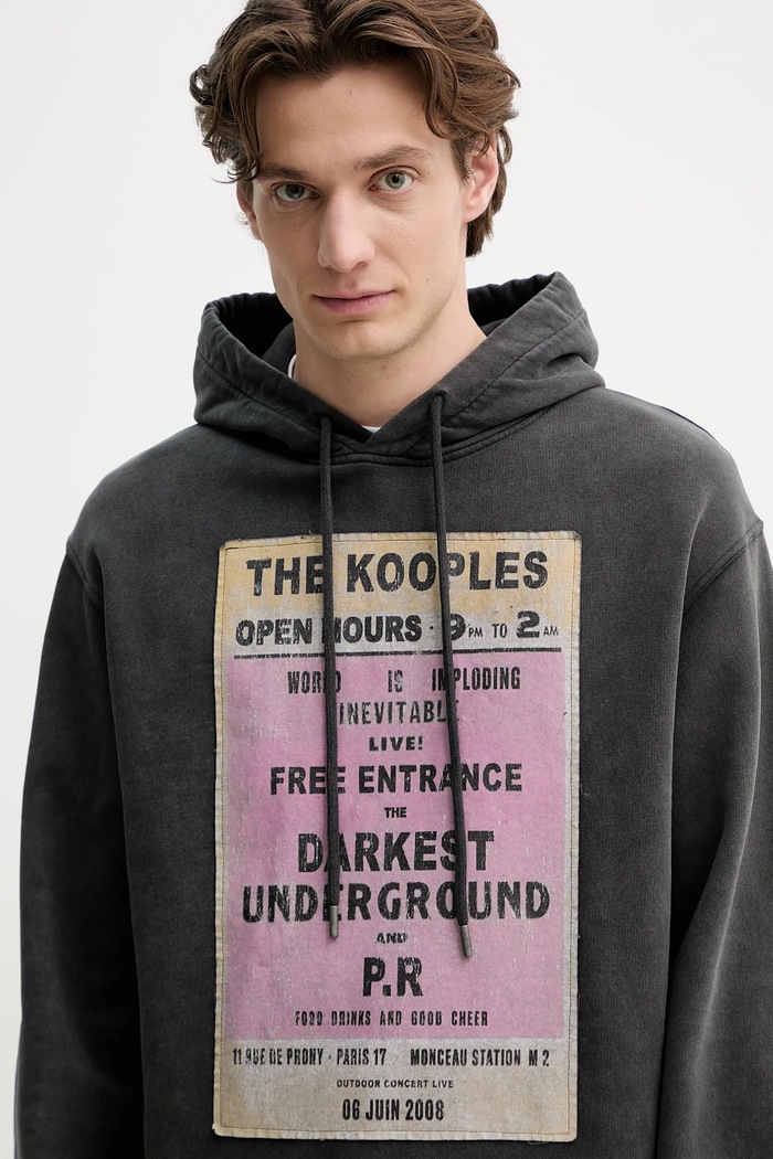 Βαμβακερή μπλούζα The Kooples γκρί HSWE30013K