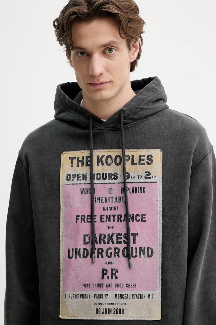Βαμβακερή μπλούζα The Kooples γκρί HSWE30013K