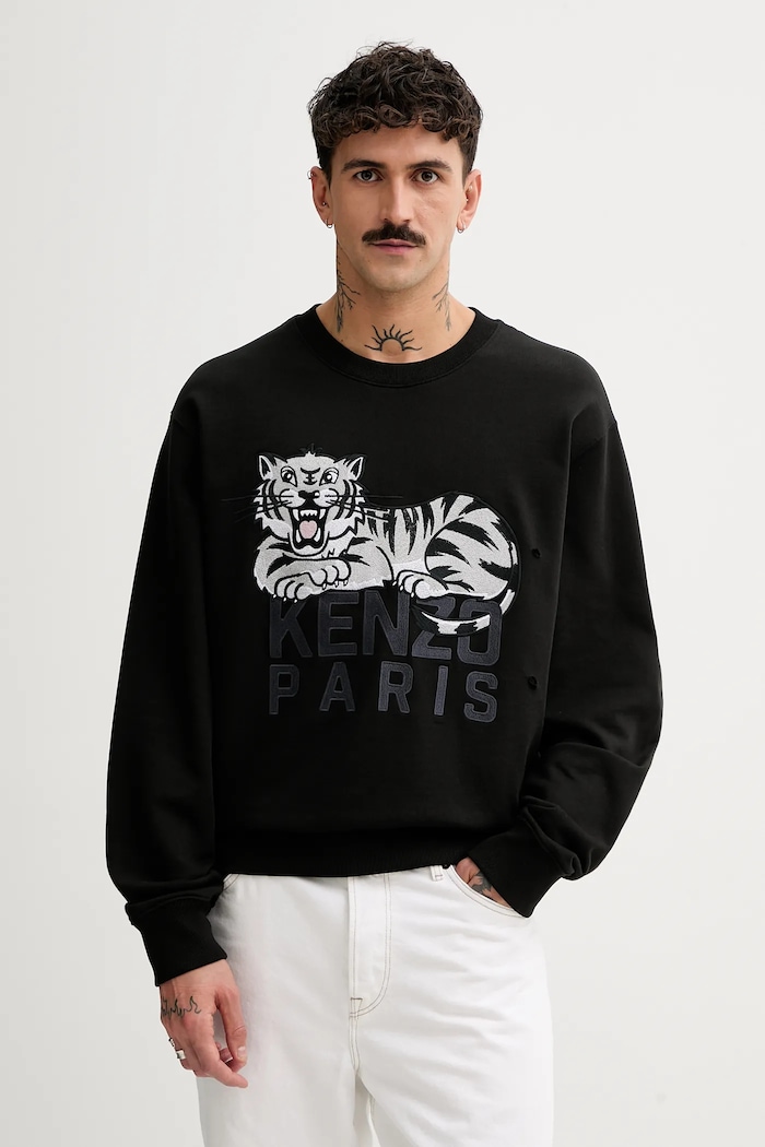 Kenzo pamut melegítőfelső pamut fekete FF55SW2634MF.99J