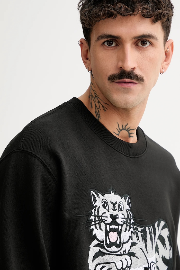 Kenzo pamut melegítőfelső fekete FF55SW2634MF.99J