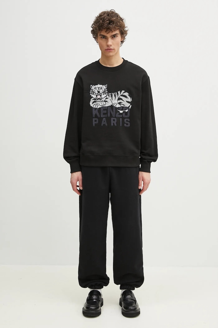 Памучен суичър Kenzo FF55SW2634MF.99J черен
