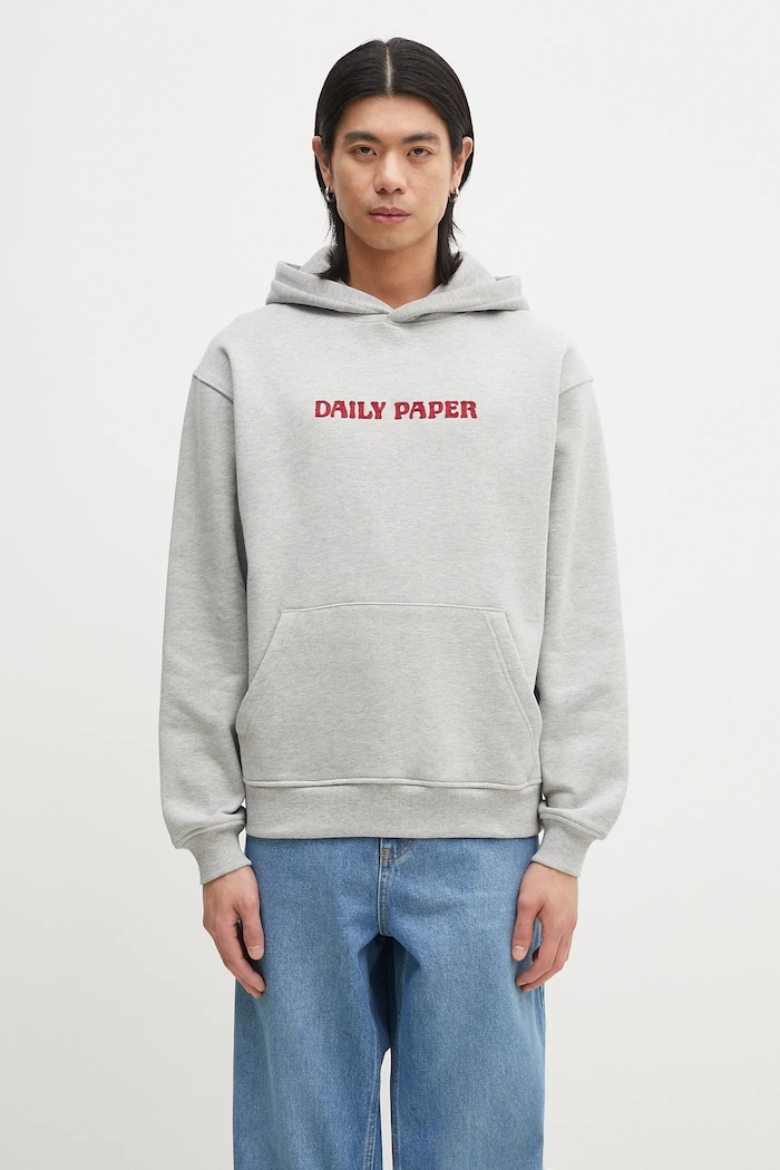 Daily Paper sweatshirt Chain Stitch Oversized Hoodie applique gray 2511136