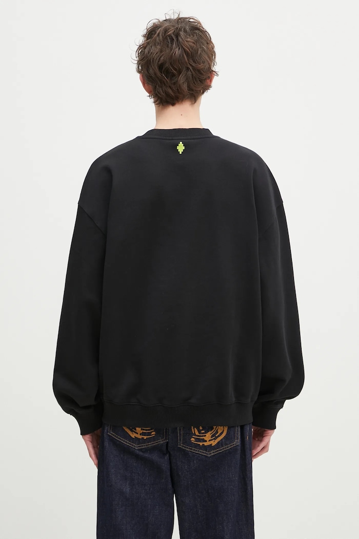 Odjeća Pamučna dukserica Marcelo Burlon County Angel Boxy Crewneck Black Multico CMBA09CS25FLE0011084 crna