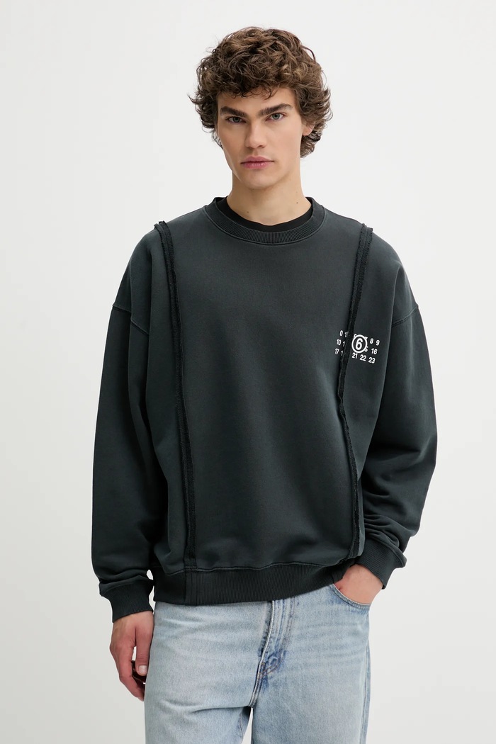 MM6 Maison Margiela bluza bawełniana bawełna szary SH2GU0019.M25004.900