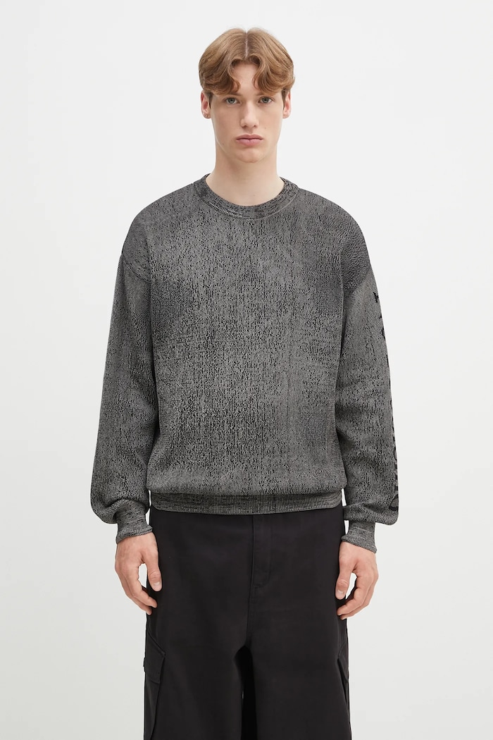 No Problemo pulóver Alien-O Glitch Knit Crew Neck melanzs fekete NP2001903