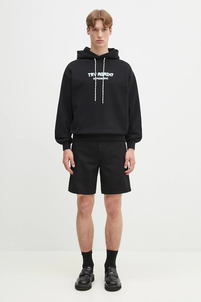 No Problemo bluza bawełniana Try Again Hoodie NP2001103 czarny