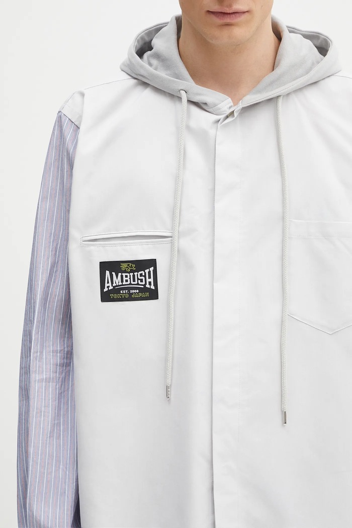 Μπλούζα AMBUSH Hooded Shirt γκρί 12115312