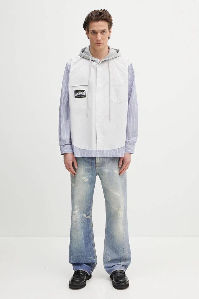 Μπλούζα AMBUSH Hooded Shirt 12115312 γκρί
