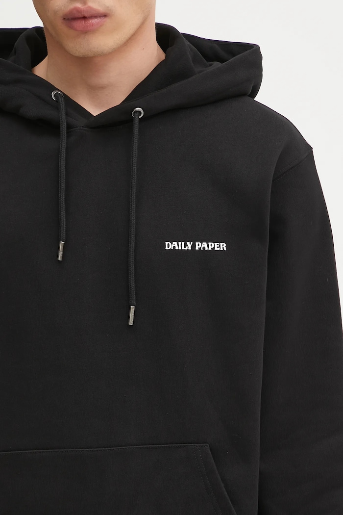 Памучен суичър Daily Paper Dias Hoodie черен 2422068