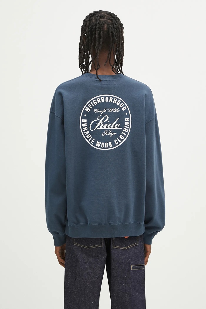 Oblečení Bavlněná mikina NEIGHBORHOOD Classic Sweat Shirt Ls 242FPNH.CSM01 námořnická modř