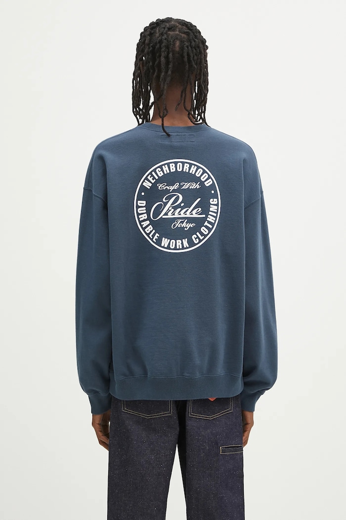 Oblečení Bavlněná mikina NEIGHBORHOOD Classic Sweat Shirt Ls 242FPNH.CSM01 námořnická modř