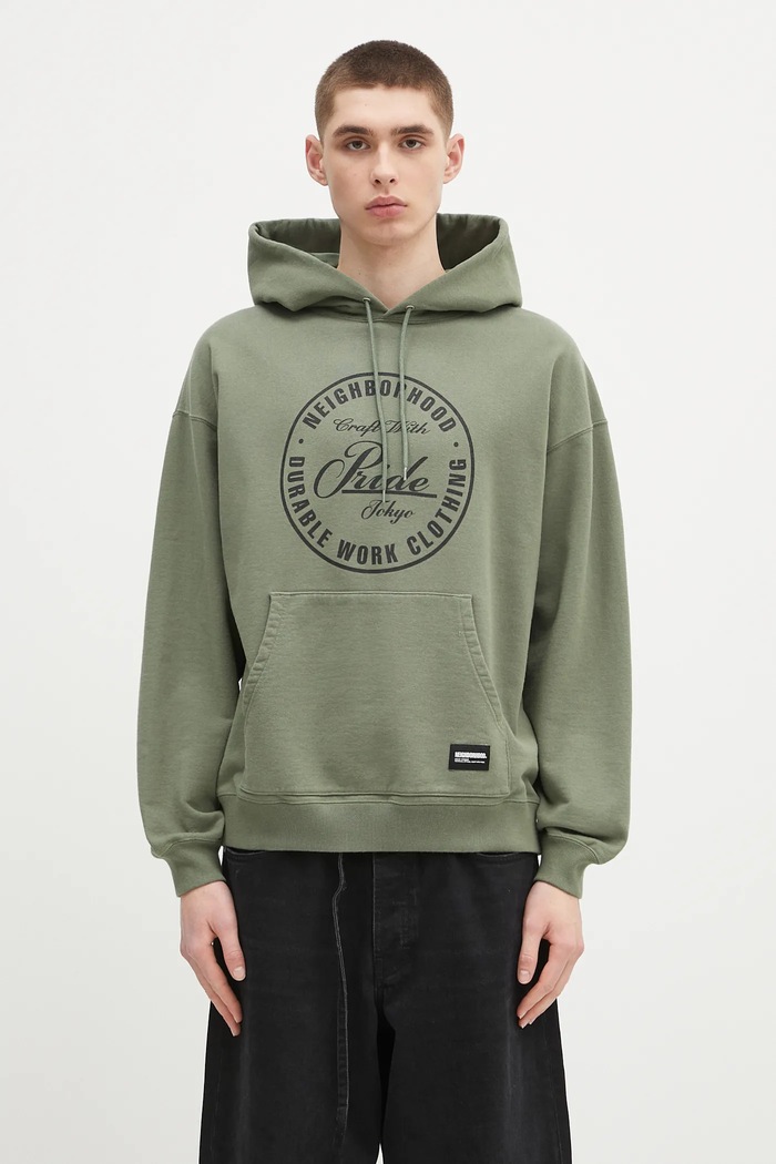 NEIGHBORHOOD cotton sweatshirt Classic Sweat Hoodie Ls cotton green 242FPNH.CSM02