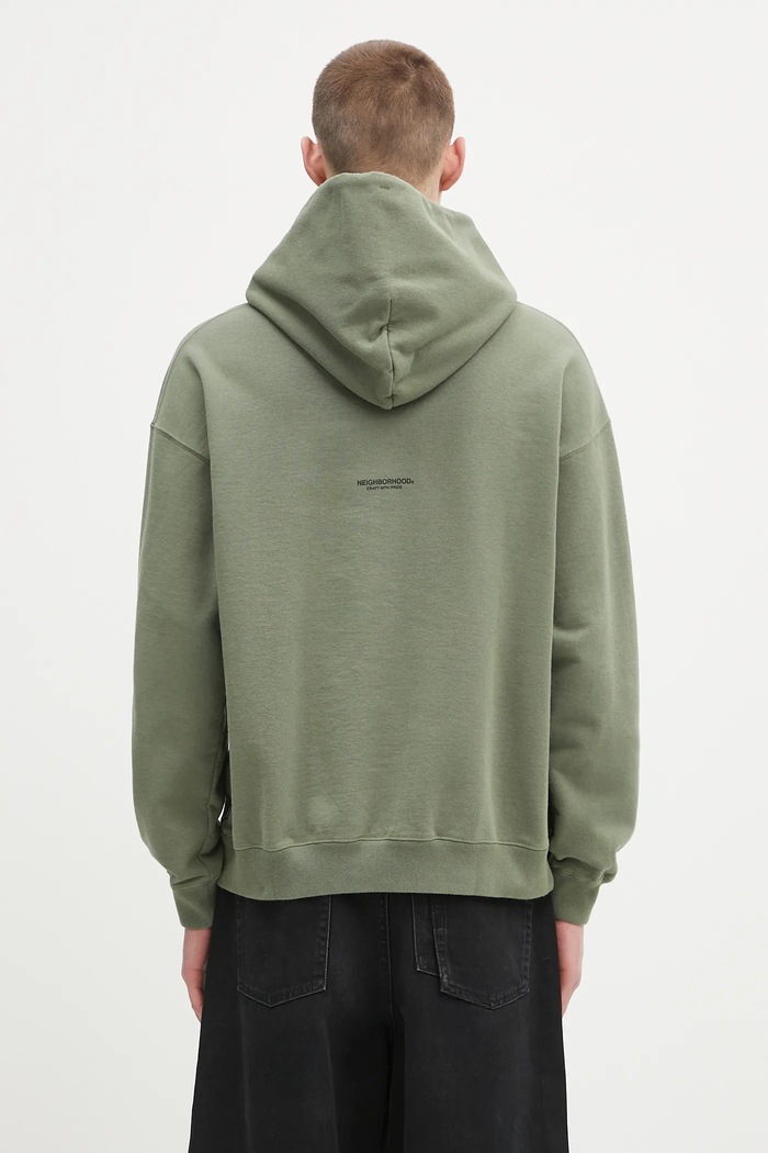 Clothing NEIGHBORHOOD cotton sweatshirt Classic Sweat Hoodie Ls 242FPNH.CSM02 green